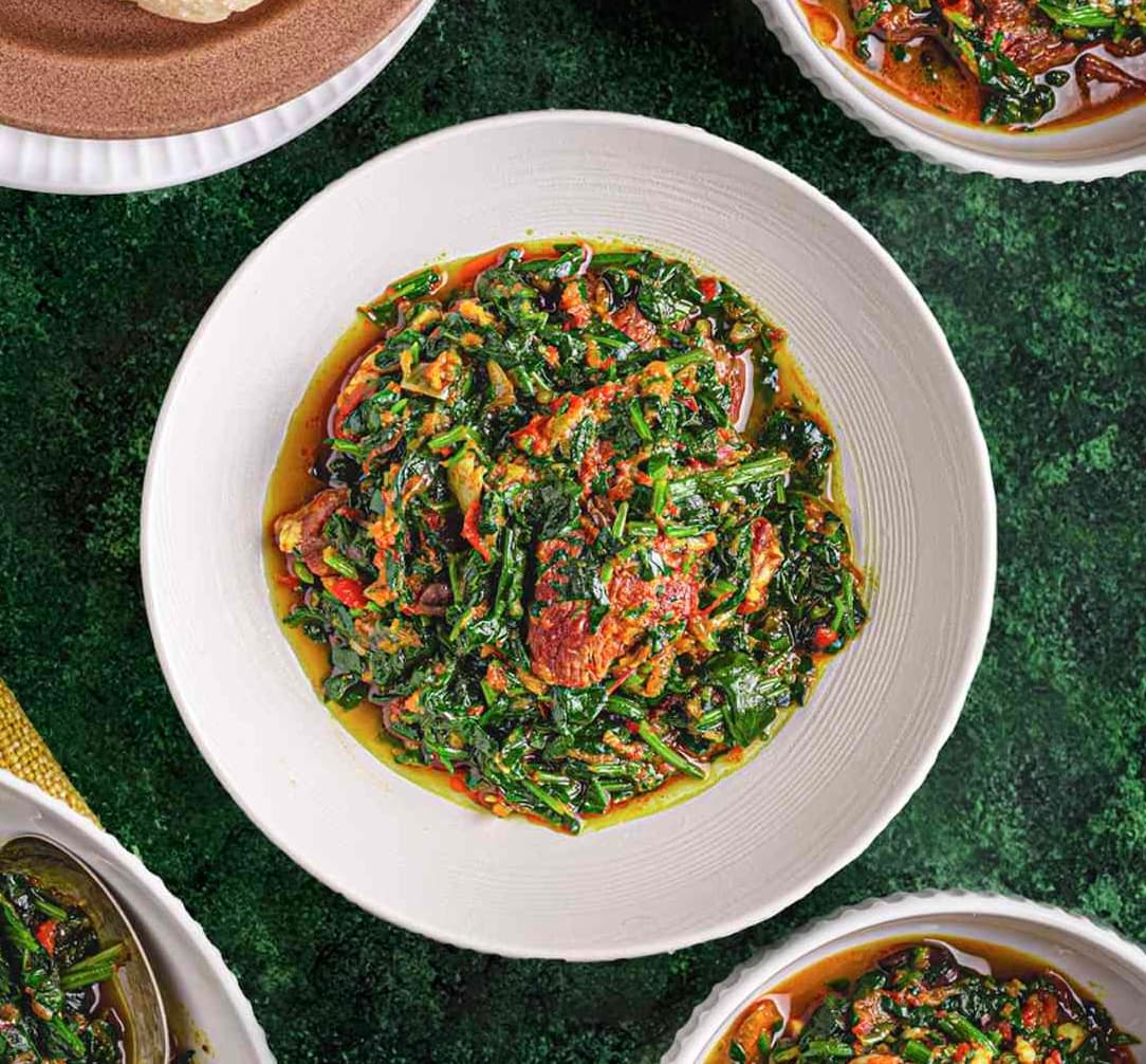 Yam Fufu W/Eforiro + Fish