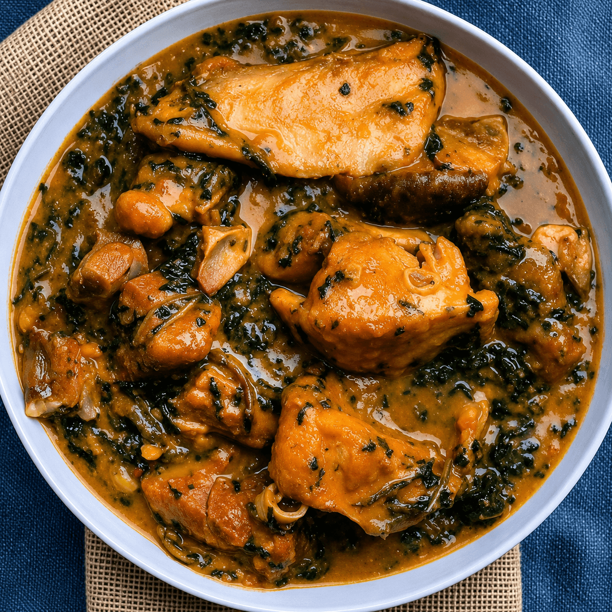 Yam Fufu W/Ofe-Onugbu + Goat